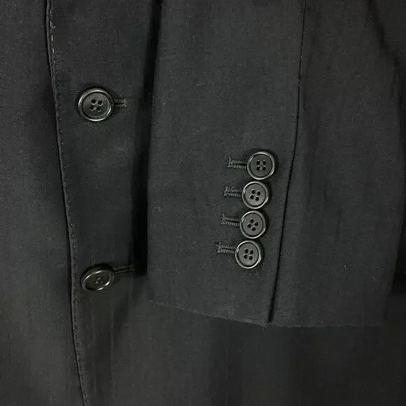 Nwot ALEXANDRE SAVILE ROW Blazer Mens 44R Black Wool Striped-Lining Double-Brstd